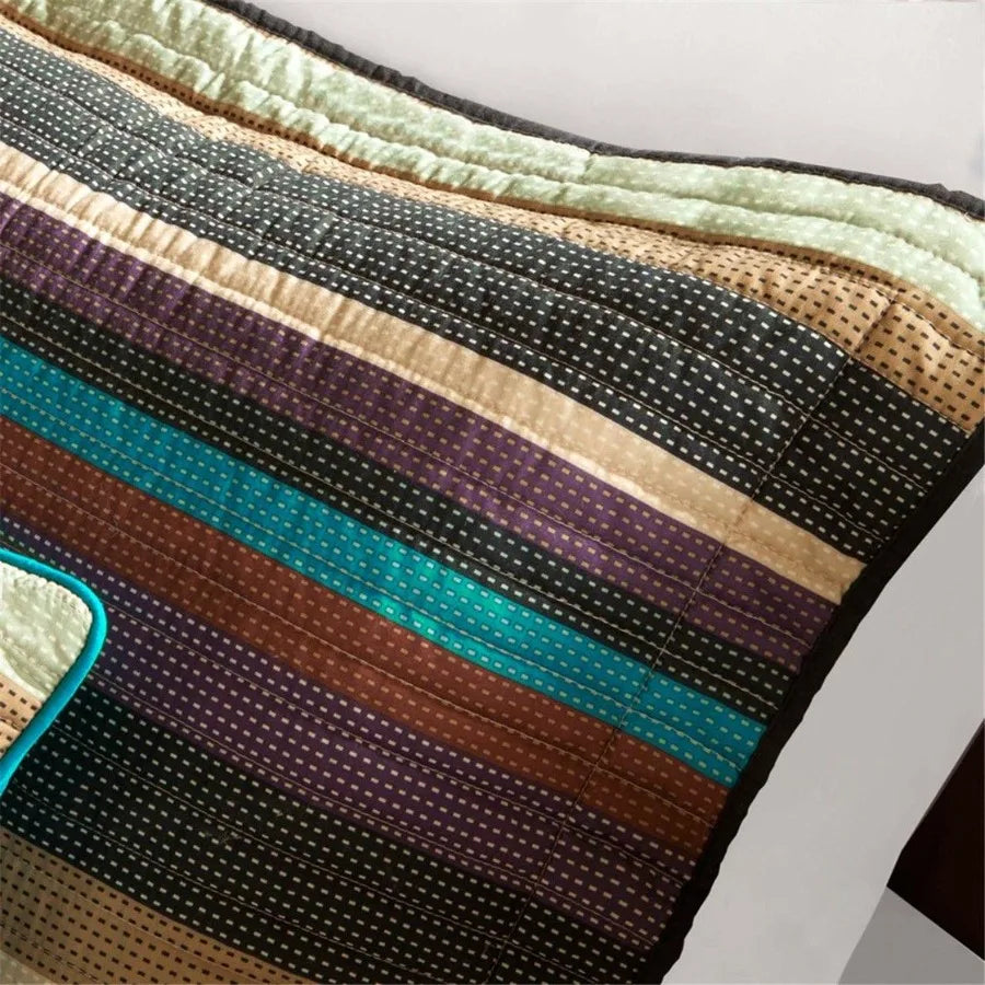 Reversible Quilt Set with Throw Pillows Multi Full Queen