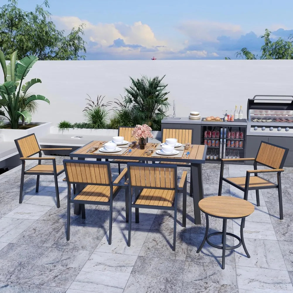 8-Piece Outdoor Aluminum Patio Dining Set with Table & Chairs