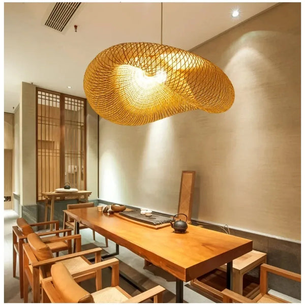 Handmade Bamboo Weaving LED Pendant Light
