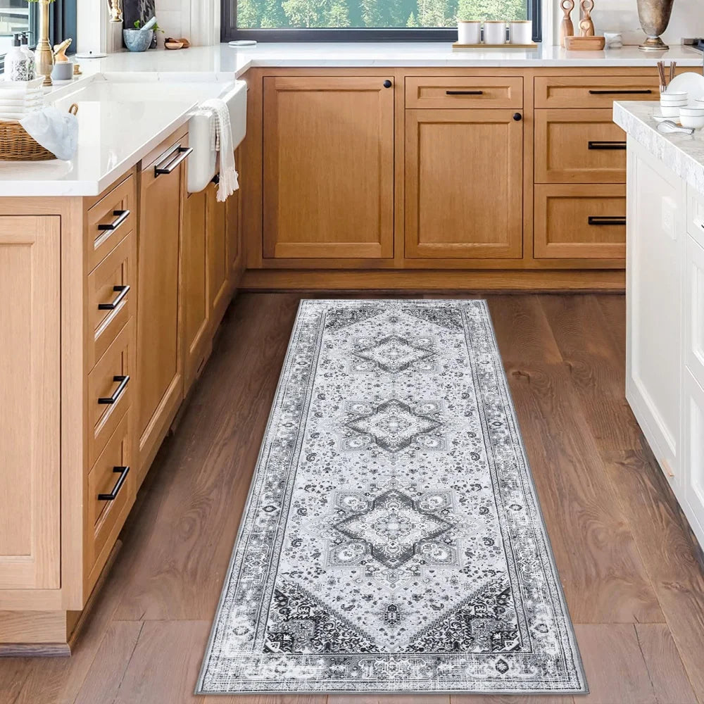 2x6ft Washable Vintage Runner Rug – Low-Pile
