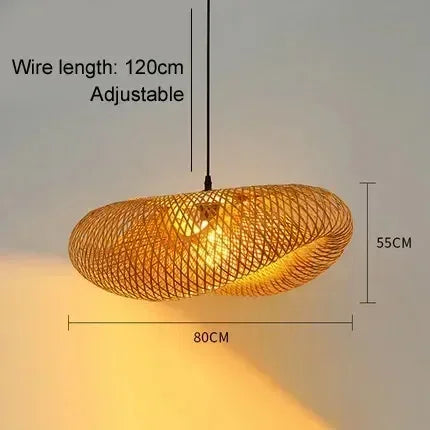 Handmade Bamboo Weaving LED Pendant Light