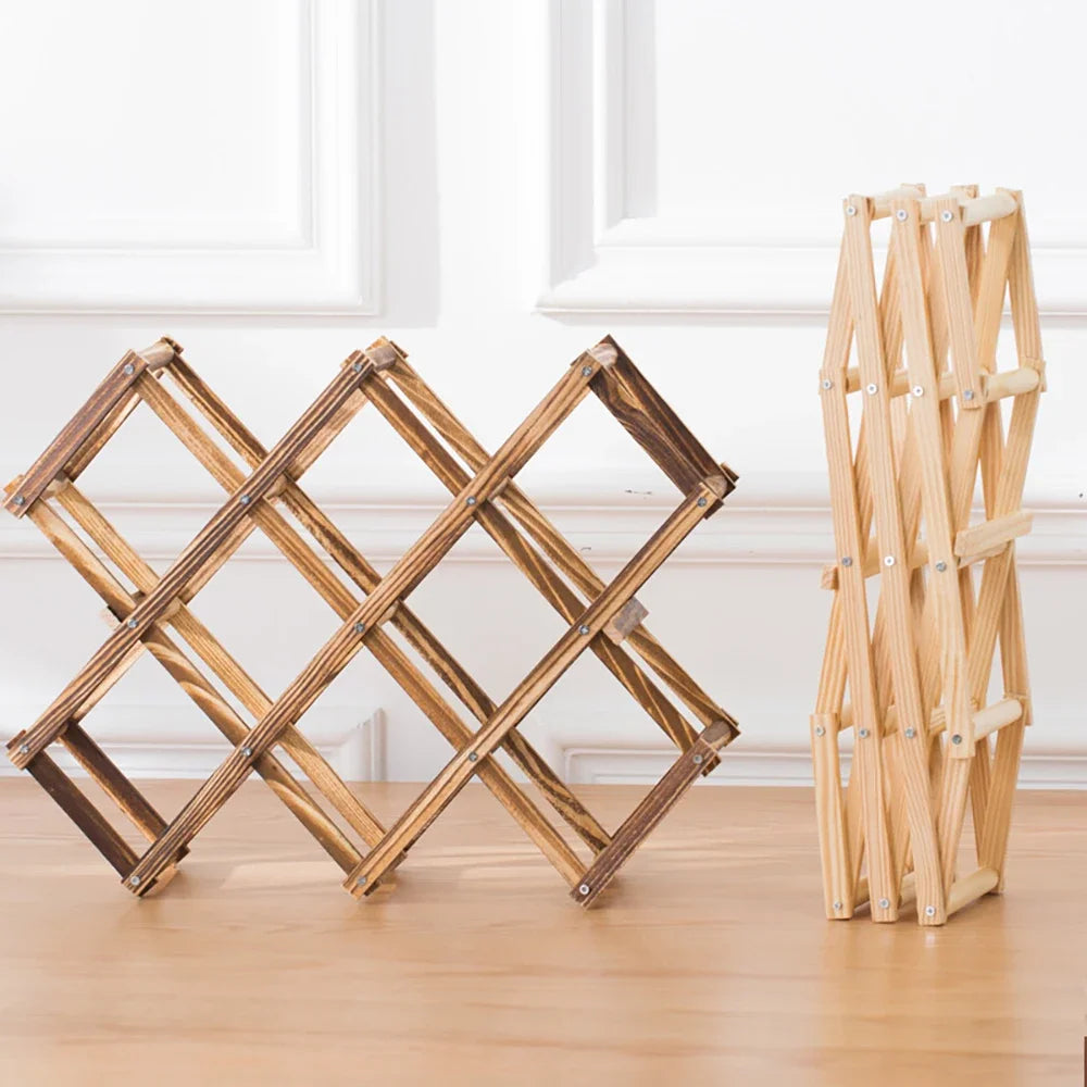 Stackable Wooden Wine Storage Rack (3–10 Bottles)