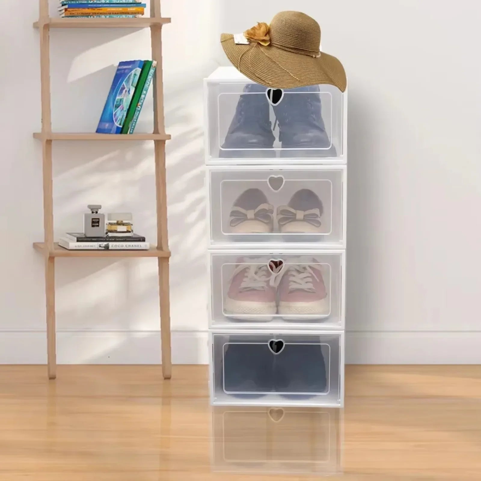 Bymaocar 20Pcs Clear Stackable Shoe Box Organizer