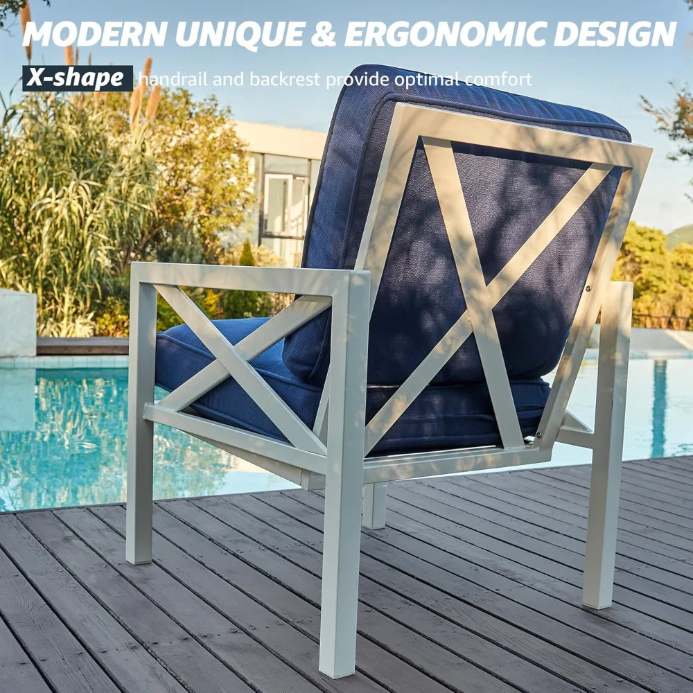 4-Piece Outdoor Patio Conversation Set with Cushions