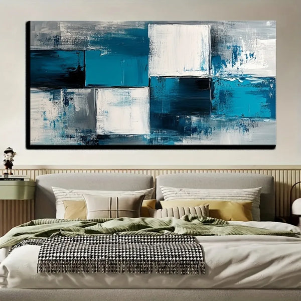 Large Blue Abstract Canvas Wall Art