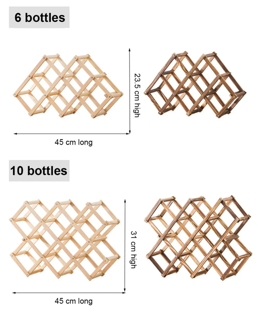 Stackable Wooden Wine Storage Rack (3–10 Bottles)