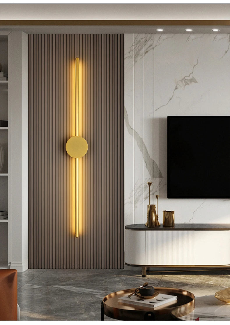 Modern Black I-Shaped LED Wall Light