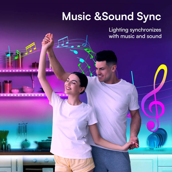 200ft Smart RGB LED Light Strip with Music Sync