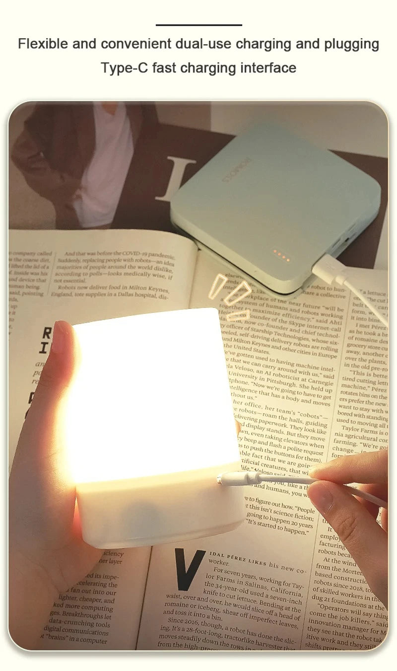 Touch Night Lamp with 3 Dimming Modes – USB Rechargeable