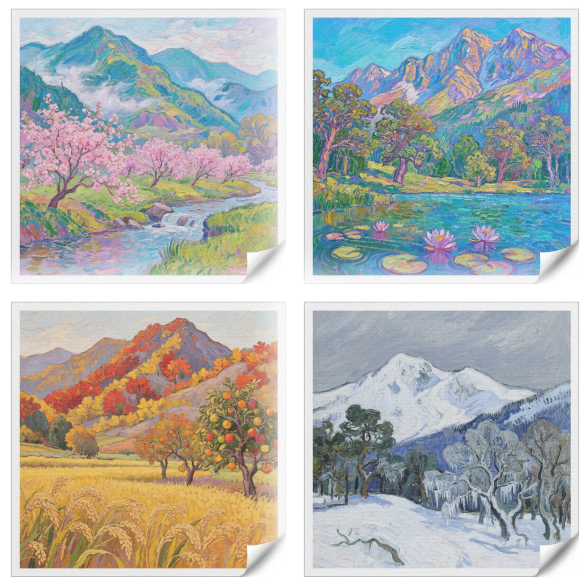 The Four Seasons Canvas Wall Art Print