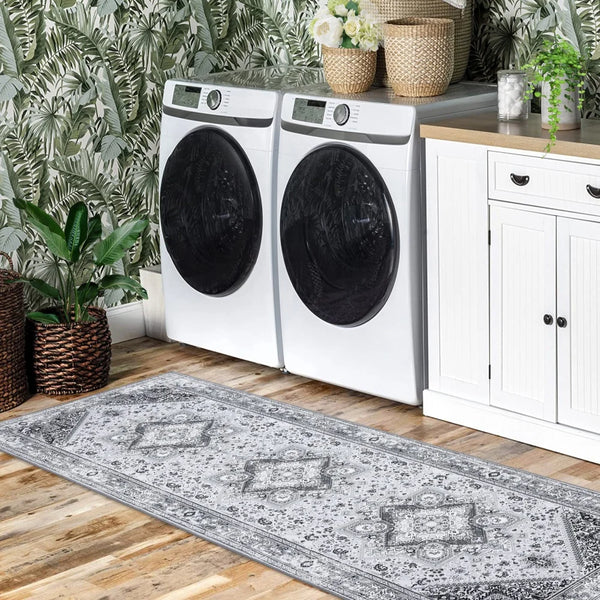 2x6ft Washable Vintage Runner Rug – Low-Pile