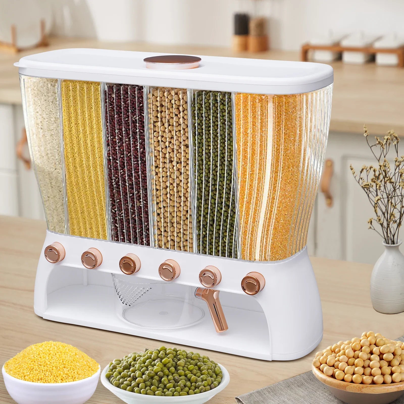 Six-Grid Dry Food Dispenser – 10kg Capacity