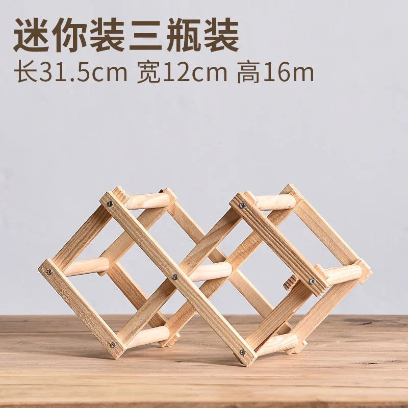 Stackable Wooden Wine Storage Rack (3–10 Bottles)