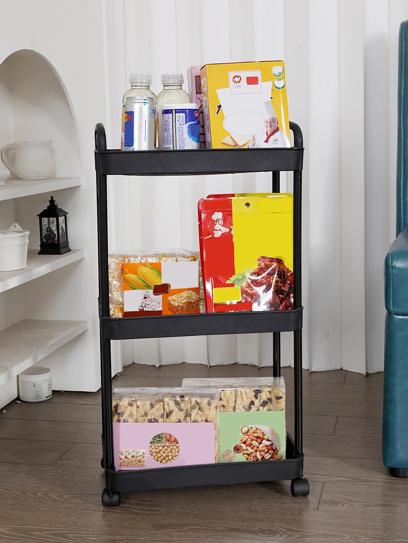 Plastic Rolling Utility Cart with Handle
