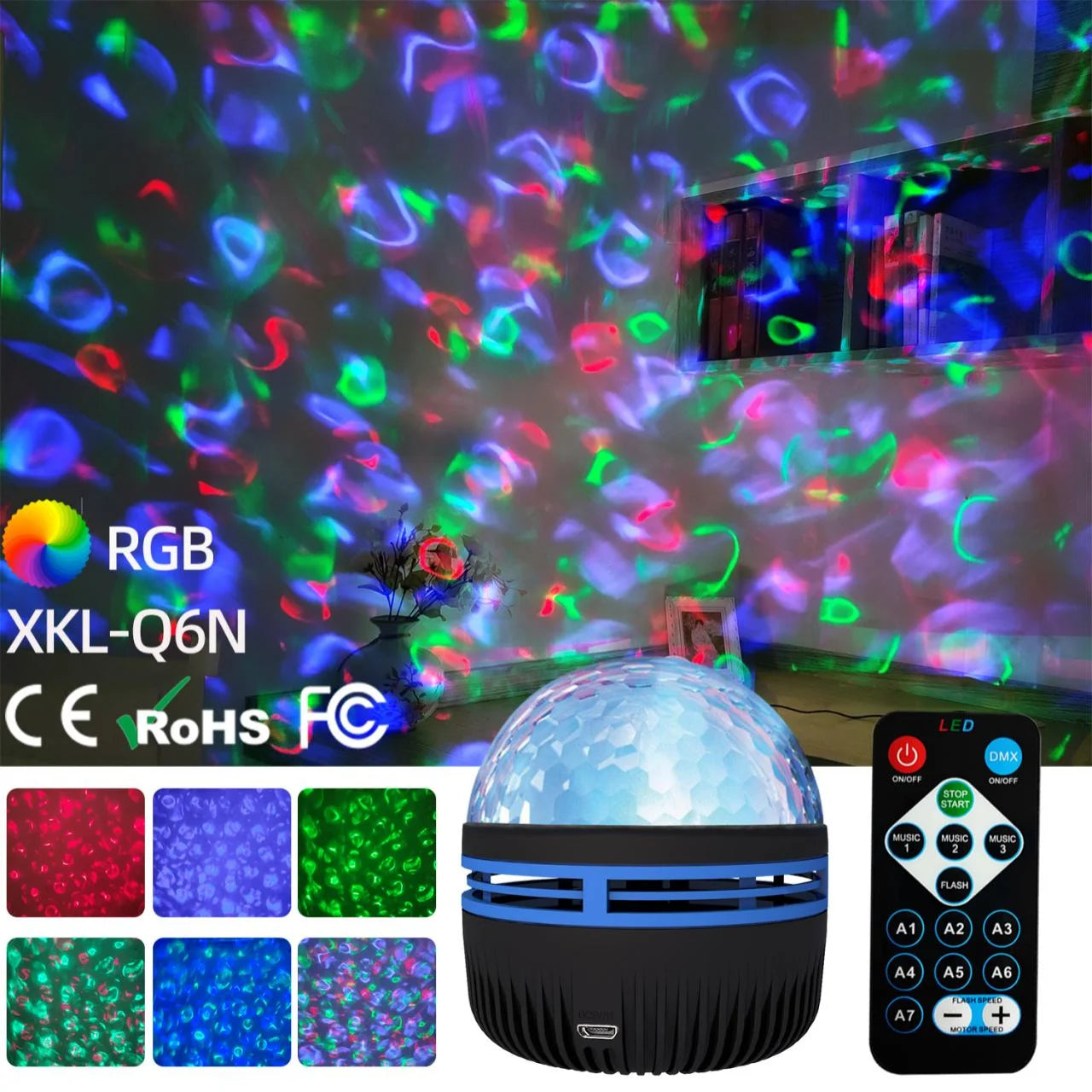 USB LED Starry Sky Projector Night Light with Remote