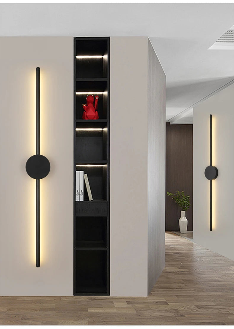 Modern Black I-Shaped LED Wall Light