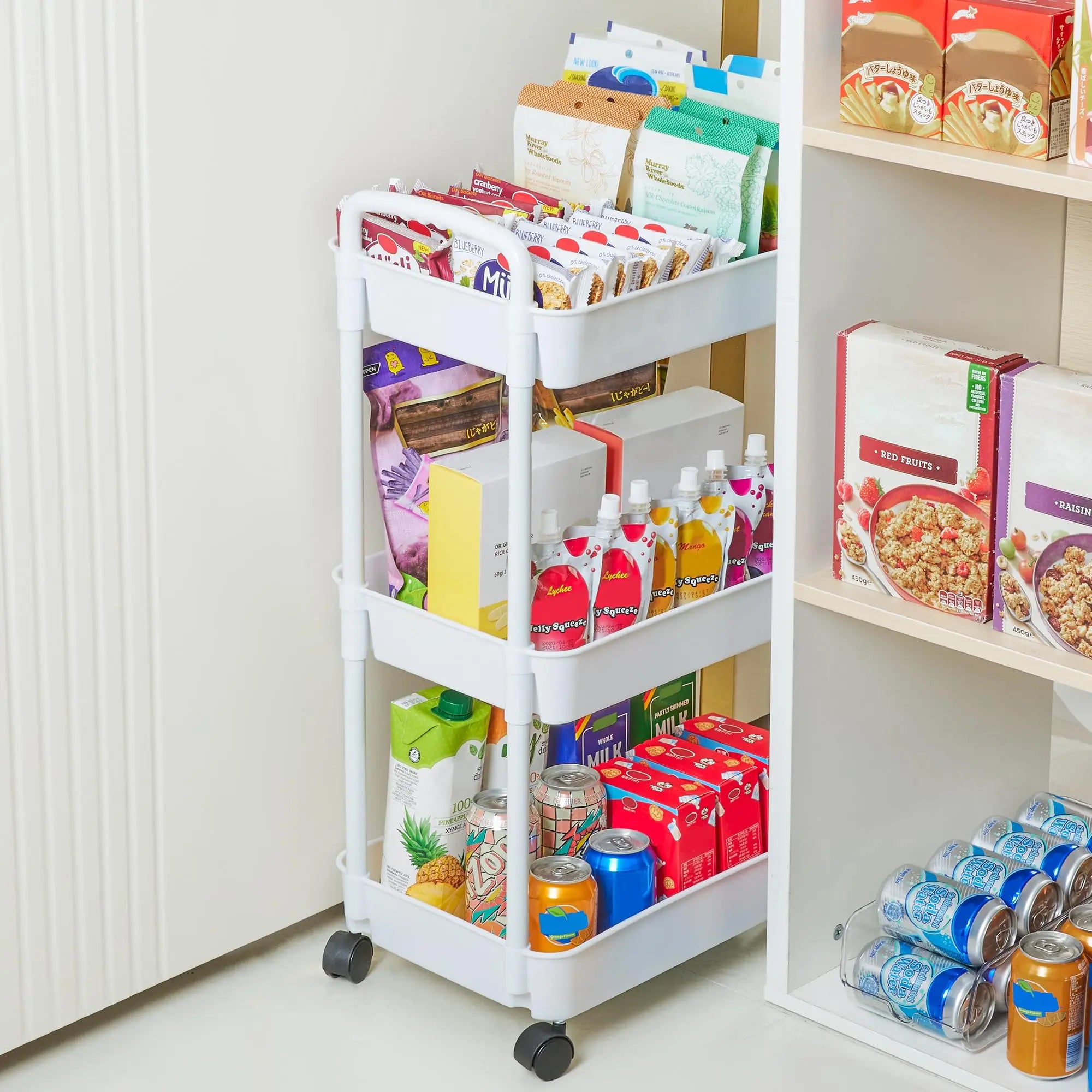 Plastic Rolling Utility Cart with Handle