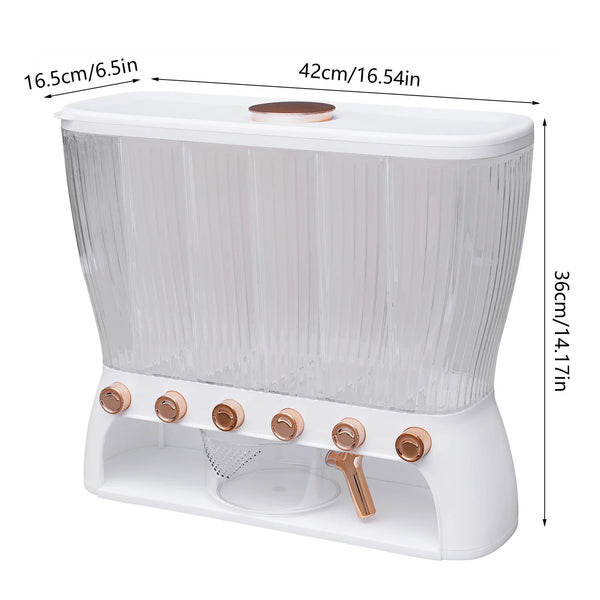 Six-Grid Dry Food Dispenser – 10kg Capacity