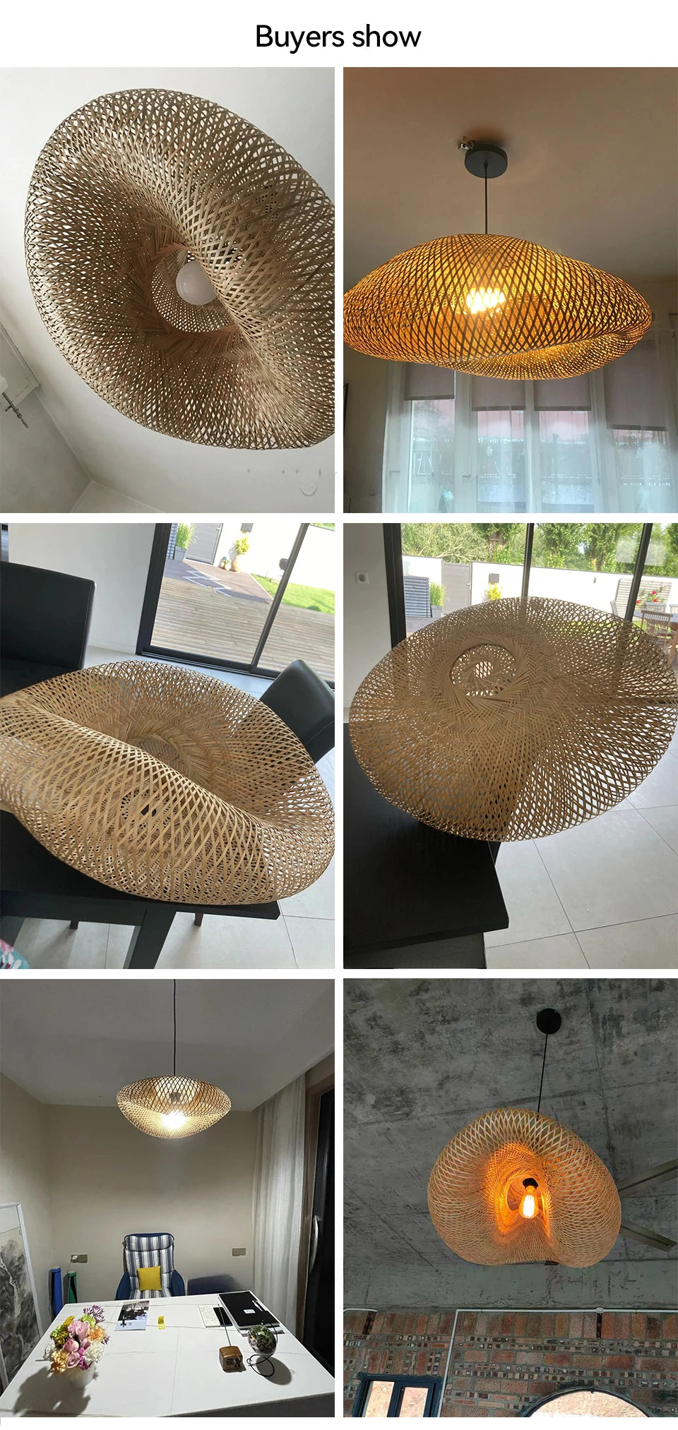 Handmade Bamboo Weaving LED Pendant Light