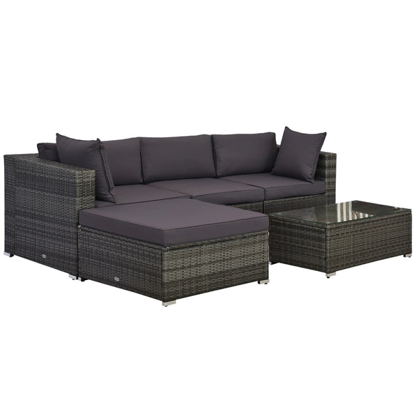 5-Piece Outdoor Rattan Wicker Sofa Set