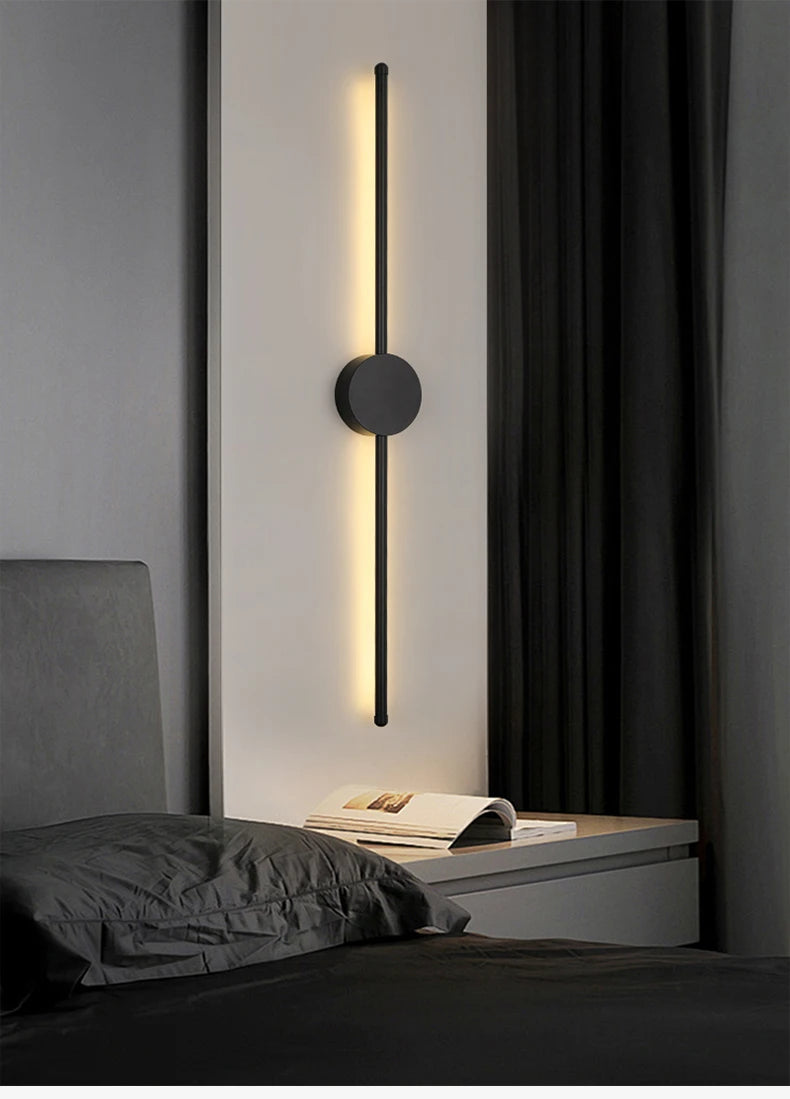 Modern Black I-Shaped LED Wall Light