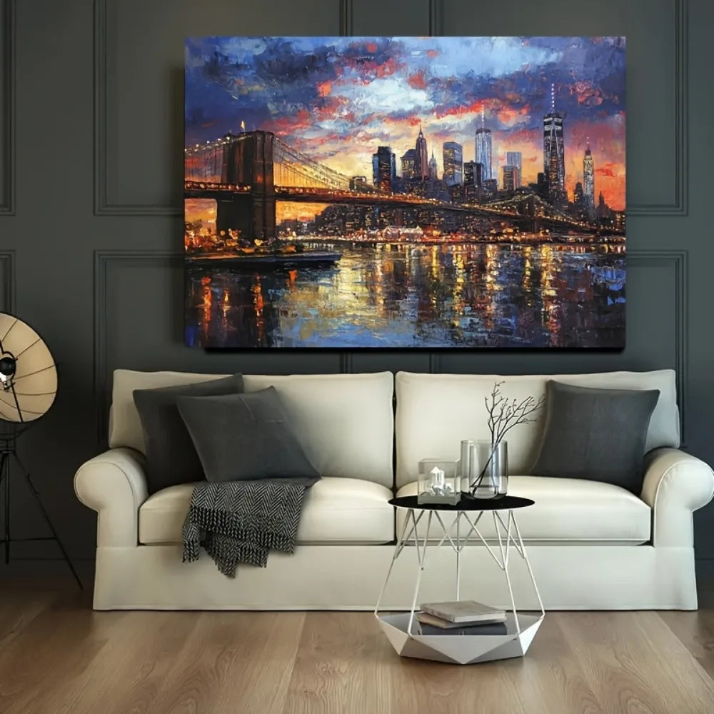 Framed NYC Skyline Canvas Wall Art