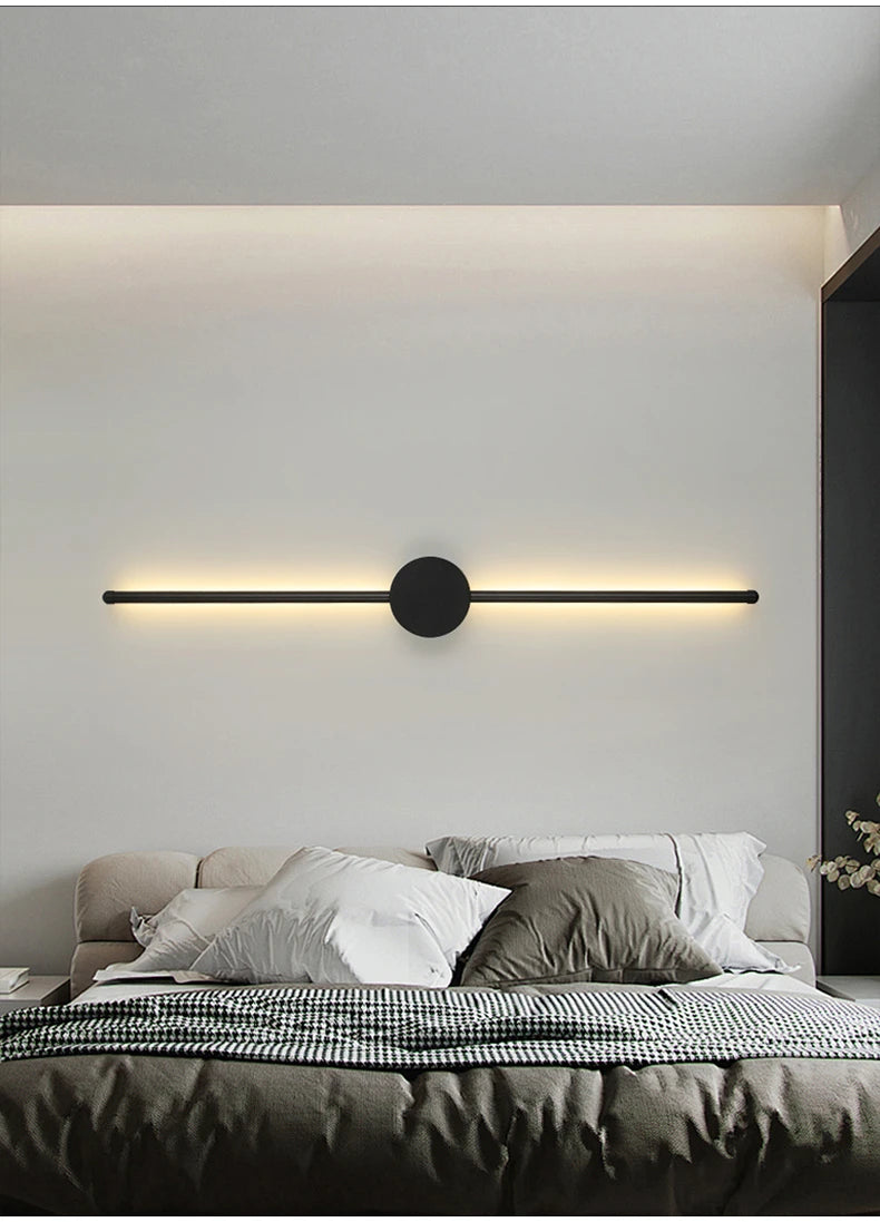 Modern Black I-Shaped LED Wall Light