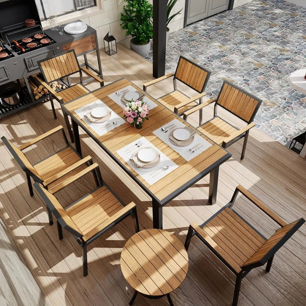 8-Piece Outdoor Aluminum Patio Dining Set with Table & Chairs