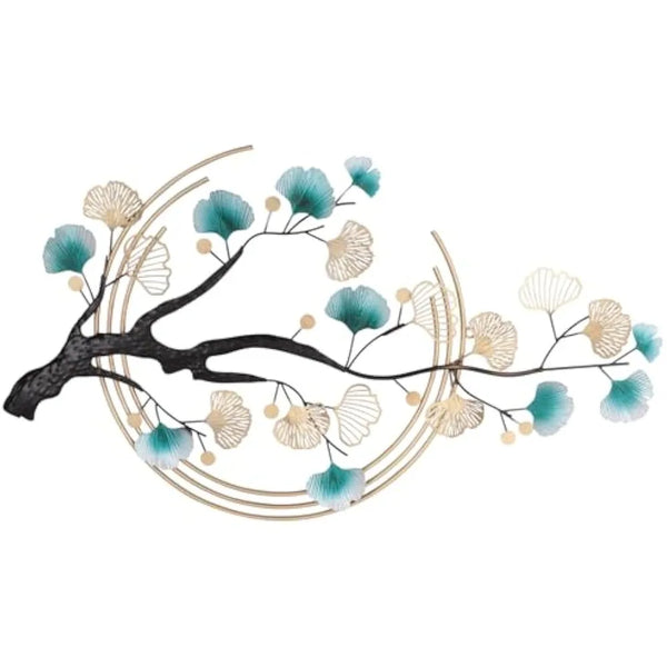 3D Gold Ginkgo Leaf Metal Wall Art