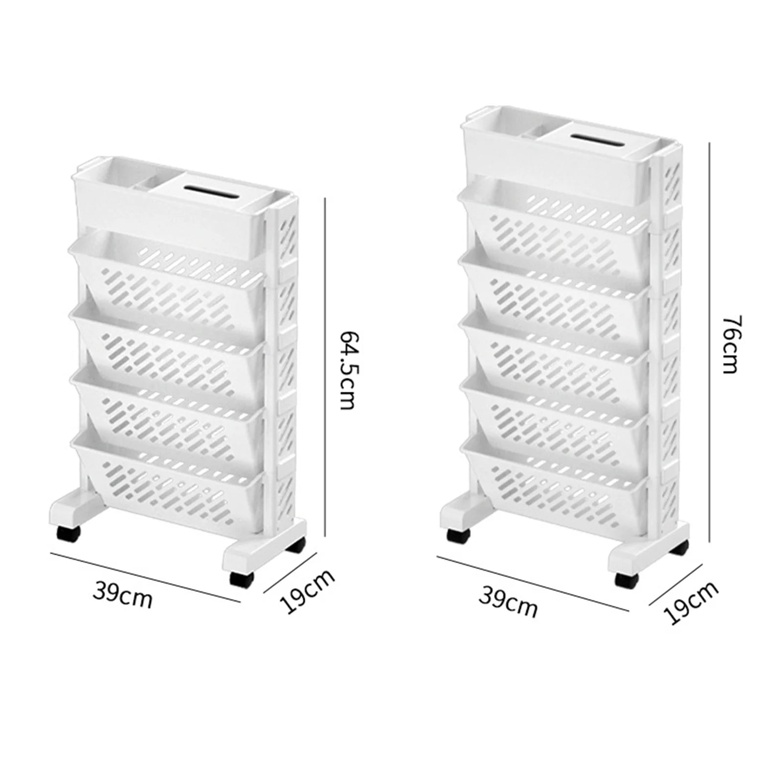 Rotatable Rolling Plastic Bookshelf with Large Capacity