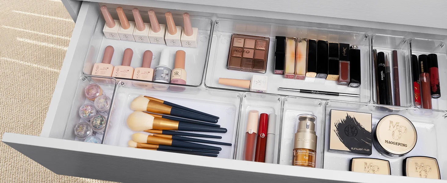 Large Clear Plastic Drawer Organizer Bins – Pack